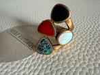 R341/Vintage Gesigneerde Bronzen kleurijke ring 16 1/2, Overige materialen, Gebruikt, Overige kleuren, Verzenden