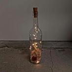 Decoratie glazen fles met verlichting bloemen lampjes, Ophalen of Verzenden, Nieuw