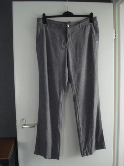 ZGAN - Street One - grijs linnen pantalon / broek - mt 42, Kleding | Dames, Broeken en Pantalons, Zo goed als nieuw, Maat 42/44 (L)