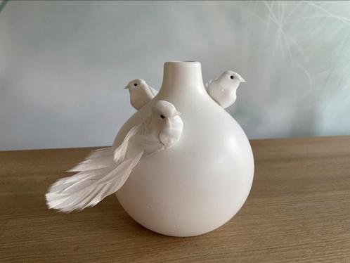 Schattig gerestyled vogel vaasje, Huis en Inrichting, Woonaccessoires | Vazen, Nieuw, Wit, Minder dan 50 cm, Aardewerk of Porselein