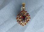 Antieke hanger met granaat stenen in 14 karaat goud - 20e ee, Ophalen of Verzenden, Goud, Hanger