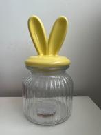 Glazen pot met gele konijnenoren, Ophalen, Schaal, Rond, Glas