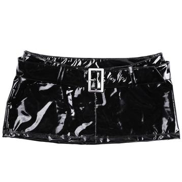 Wetlook mini rokje leren lak zwart pvc sexy rok dames kort beschikbaar voor biedingen