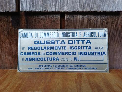 Waarschuwingsbord ITALIAANS industrieel retro vintage KvK, Verzamelen, Merken en Reclamevoorwerpen, Gebruikt, Reclamebord, Ophalen of Verzenden