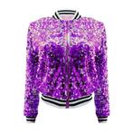 Paarse dames glitter bomberjas / paarse glimmende jas jasje, Kleding | Dames, Carnavalskleding en Feestkleding, Verzenden, Nieuw