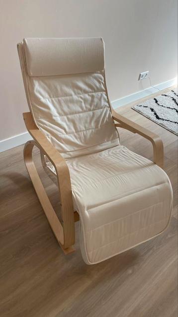 Schommelstoel naturel / beige beschikbaar voor biedingen