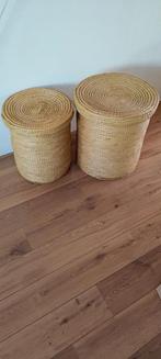 Rieten manden. 46cm en 50cm hoog, .., Gebruikt, Mand, Rond