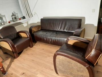 bankstel, bank, fauteuils, Bolsward. beschikbaar voor biedingen