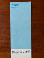 Prijslijst vw golf 2 1992, Ophalen of Verzenden, Gelezen, Volkswagen