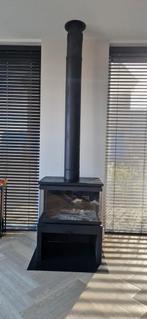 Houtkachel triple glas incl. Rookkanaal, Houtkachel, Ophalen of Verzenden, Zo goed als nieuw, Vrijstaand