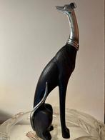 elegant hond windhond whippet hazewindhond zwart zilver, Antiek en Kunst, Ophalen of Verzenden