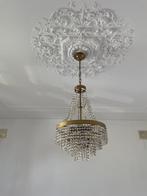 Empire kroonluchter – messing – kristal, Ophalen, Gebruikt, Glas, Empire (Napoleontisch, ca. 1800-1830 stijl, 1900–1930 gema