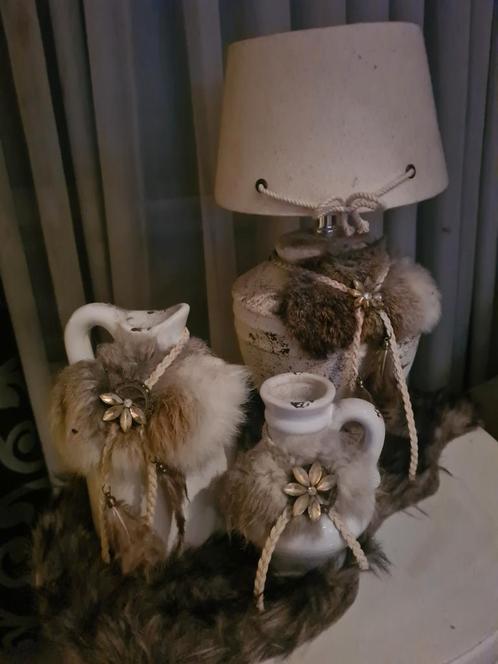 riviera maison lamp met vazen set, Huis en Inrichting, Woonaccessoires | Vazen, Gebruikt, Overige kleuren, Minder dan 50 cm, Ophalen