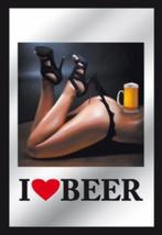 I Love Beer vrouw bierpul reclame spiegel wand decoratie, Huis en Inrichting, Woonaccessoires | Spiegels, Minder dan 50 cm, Nieuw