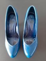 Kobalt blauwe pumps met omslagrandje maat 37, Pumps, Blauw, Ophalen of Verzenden, Onbekend
