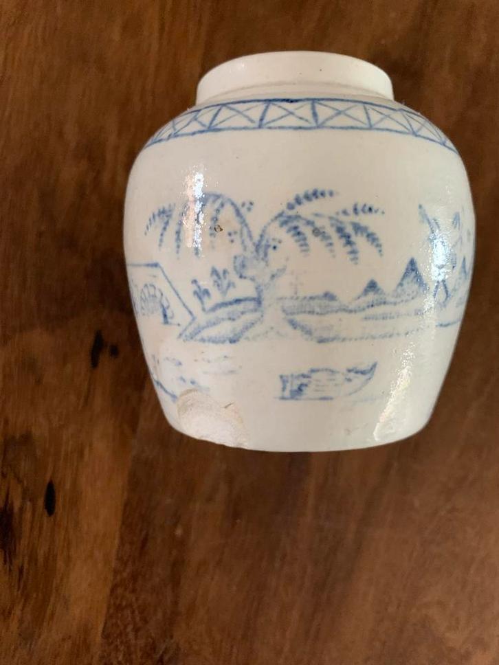 Keramiek Pot met Blauwe Tekening, Antiek en Kunst, Antiek | Keramiek en Aardewerk, Ophalen of Verzenden