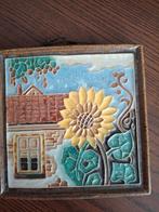 Vintage Tegeltableau met Zonnebloem, Antiek en Kunst, Ophalen