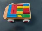 Houten Speelgoed aanhanger met Blokken, Ophalen of Verzenden, Zo goed als nieuw