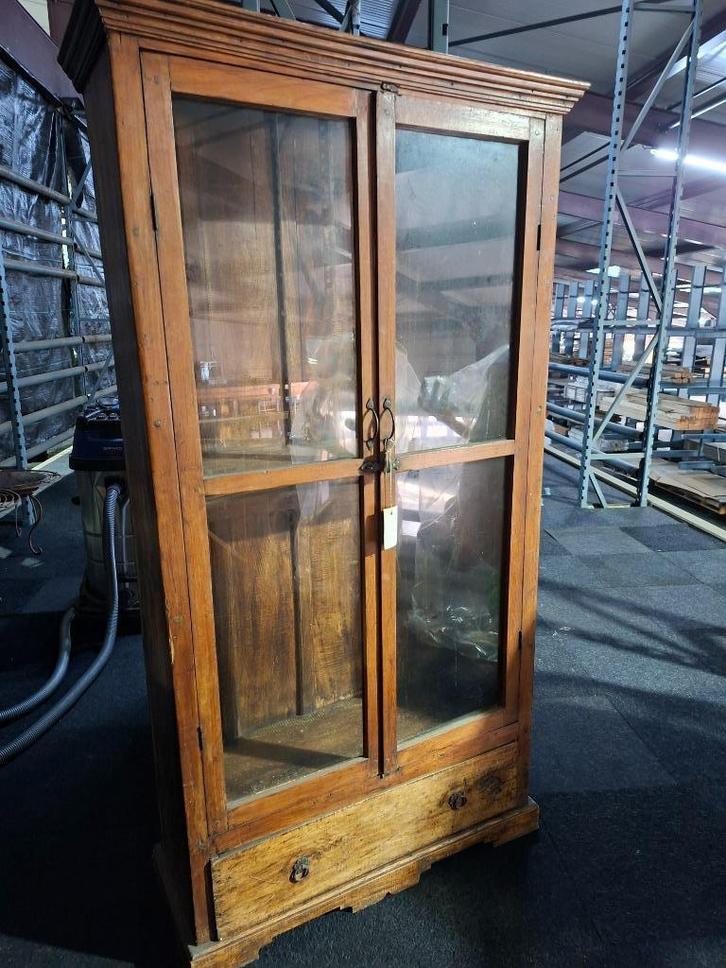 Koloniale vitrine kast, Antiek en Kunst, Antiek | Meubels | Kasten, Ophalen