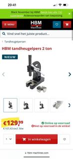 HBM Tandheugelpers 2 Ton - Nieuw!, Doe-het-zelf en Verbouw, Gereedschap | Overige machines, Ophalen of Verzenden, Zo goed als nieuw
