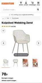 Webbing kuipstoel zand 2x, Ophalen, Nieuw, Kunststof