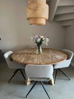 Ronde eettafel van eikenhout, Ophalen, Gebruikt, 50 tot 100 cm, 150 tot 200 cm