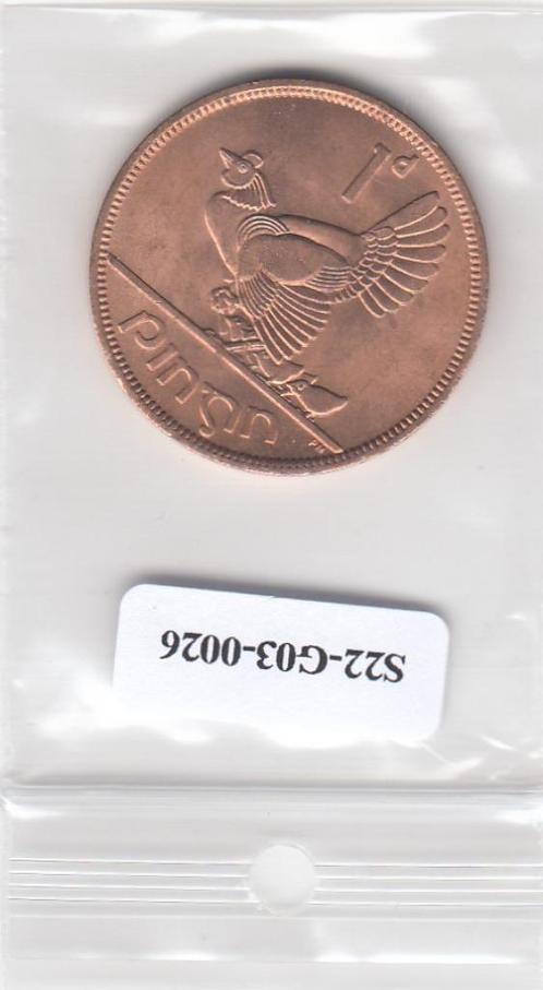 S22-G03-0026-M62 Ierland 1 penny UNC 1966 KM11, Postzegels en Munten, Munten | Europa | Niet-Euromunten, Overige landen, Verzenden