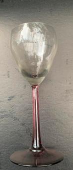 Vintage Wijnglas met Rode Steel, Ophalen of Verzenden