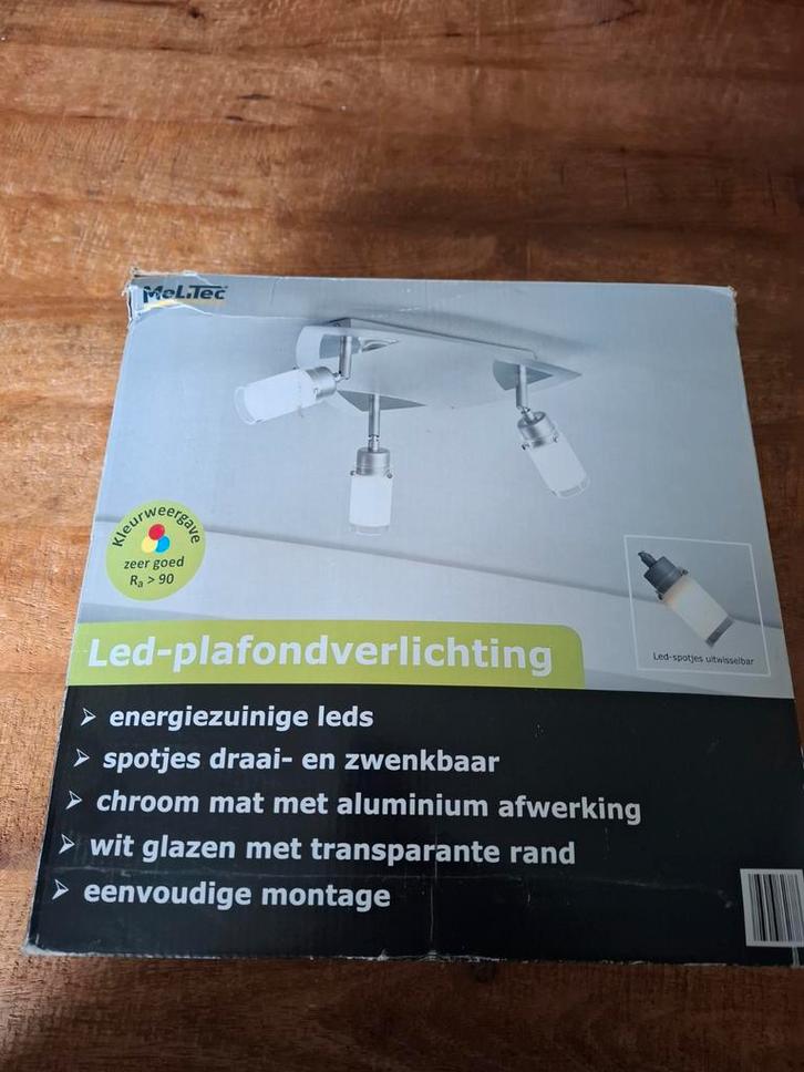 Moderne LED Plafondlamp - MelTec, Huis en Inrichting, Lampen | Plafondlampen, Zo goed als nieuw, Glas, Metaal, Ophalen of Verzenden
