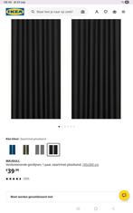 Ikea gordijnen zwart Majgull, Ophalen of Verzenden, Zo goed als nieuw, Zwart, 200 cm of meer