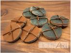 Set leren onderzetters bruin gevlamd, Glas of Kopje, Info@hout-art.nl, Nieuw, Ophalen of Verzenden