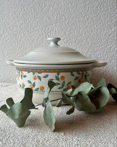 Vintage dekschaal sinaasappels fruitmotief koffietijd art, Huis en Inrichting, Keuken | Servies, Zo goed als nieuw, Ophalen of Verzenden