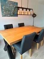 Houten eettafel met X poot, Huis en Inrichting, Tafels | Eettafels, Ophalen, Gebruikt, 50 tot 100 cm, 150 tot 200 cm