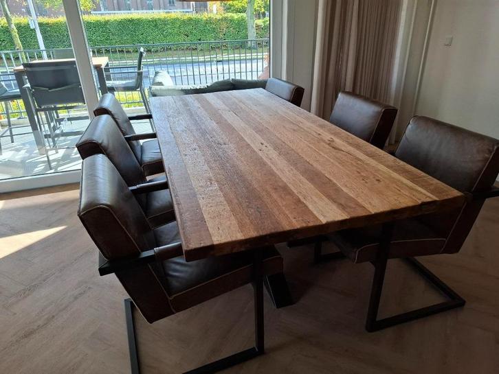 teakhouten eetkamertafel, Huis en Inrichting, Tafels | Eettafels, Zo goed als nieuw, 50 tot 100 cm, 200 cm of meer, Rechthoekig