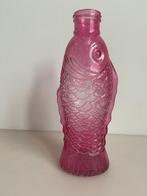 Vintage Vis fles roze 26 cm, Gebruikt, Overige kleuren, Ophalen of Verzenden, Glas