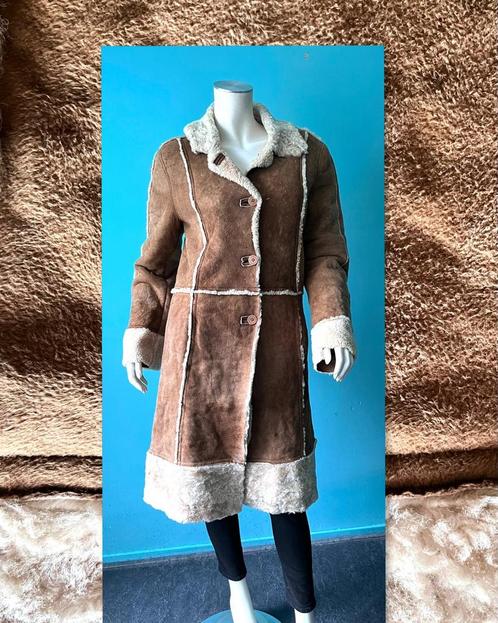 Vintage lammy Afghaanse jas maat S, Kleding | Dames, Jassen | Winter, Gedragen, Maat 38/40 (M), Bruin, Verzenden