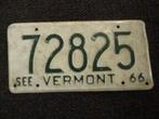 Kentekenplaat licenseplate Vermont 1966 USA, Verzenden, Gebruikt, Auto's