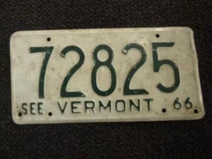 Kentekenplaat licenseplate Vermont 1966 USA, Verzamelen, Automerken, Motoren en Formule 1, Gebruikt, Auto's, Verzenden
