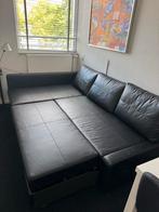 Zwart kunstleren slaapbank Friheten Ikea (kussens nieuw), Ophalen, Zwart, Tweepersoons, Zo goed als nieuw