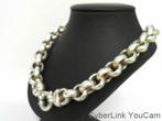 16654-1 Ontdek Ons Zware 925 Zilveren Jasseroncollier!, Ophalen of Verzenden, Zo goed als nieuw, Zilver, Zilver