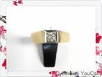 16576 Elegante 14K Gouden Solitaire Ring met Diamant, Ophalen of Verzenden, Zo goed als nieuw, 17 tot 18, Met edelsteen