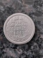 25 cent 1915 zilver zie foto's, Zilver, Koningin Wilhelmina, Ophalen of Verzenden, 25 cent