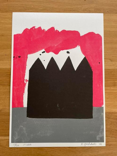 Klaas Gubbels 2012 Zeefdruk Brand van Rotterdam, Antiek en Kunst, Kunst | Litho's en Zeefdrukken, Ophalen of Verzenden