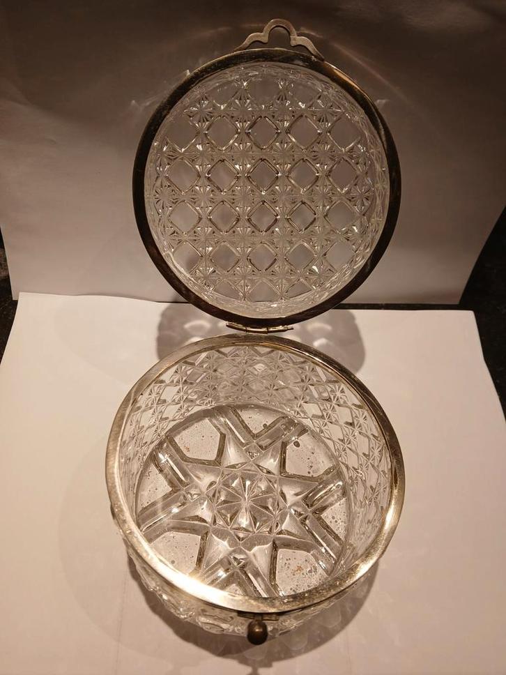 Kristallen Koekjespot/Suikerpot, Antiek en Kunst, Antiek | Glas en Kristal, Ophalen of Verzenden