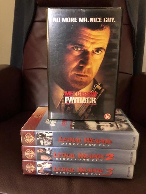 VHS Lethal weapon deel 1 deel 2 deel 3 + Payback Gibson, Cd's en Dvd's, VHS | Film, Gebruikt, Actie en Avontuur, Vanaf 16 jaar