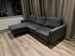 Grijze hoekbank met chaise longue - 230 cm, Ophalen, Gebruikt, Stof