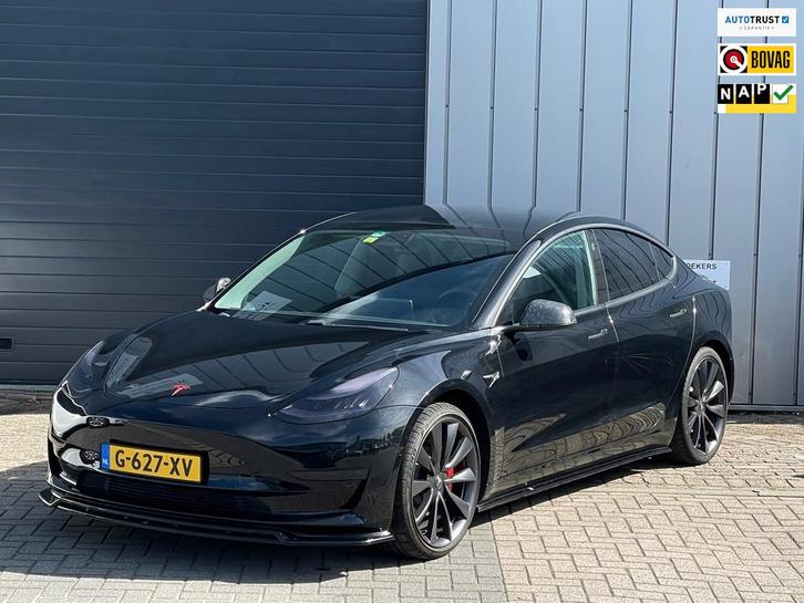 Tesla Model 3 PERFORMANCE BLACK EDITION AWD 75 kWh|ORG NL AU, Auto's, Tesla, Bedrijf, Te koop, Model 3, 4x4, ABS, Airbags, Airconditioning