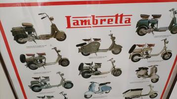 Lambretta Poster 70 cm x 100 cm in lijst beschikbaar voor biedingen