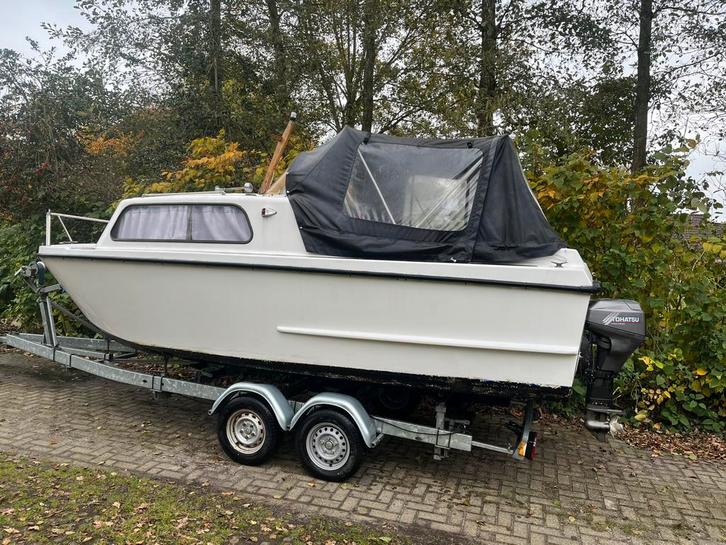 Waterland 600 met 15 pk 4 takt motor., Watersport en Boten, Motorboten en Motorjachten, Zo goed als nieuw, Polyester, 6 tot 9 meter