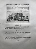 134 / Delft Karthuyser Kerk Kopergravure 1732, Antiek en Kunst, Kunst | Etsen en Gravures, Ophalen of Verzenden